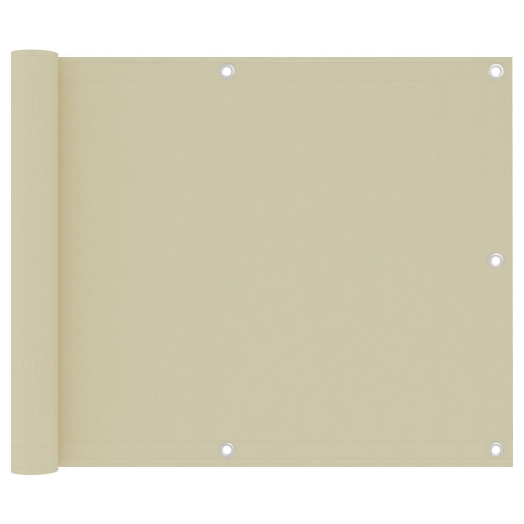 Paravan pentru balcon vidaXL, Tesatura, 75 x 300 cm, Crem