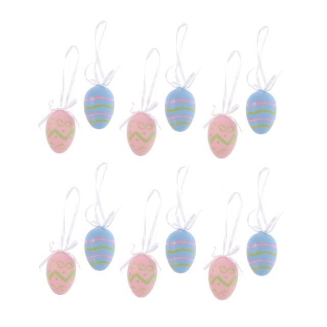 Set 12 oua color, roz/albastru 4 cm