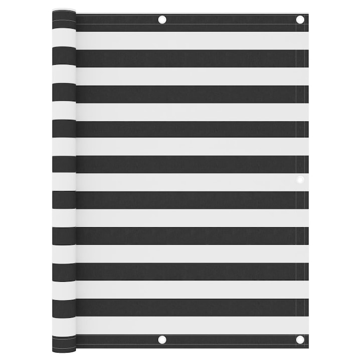 Paravan de balcon vidaXL, antracit si alb, 120x400 cm, tesatura oxford, 0.98 kg