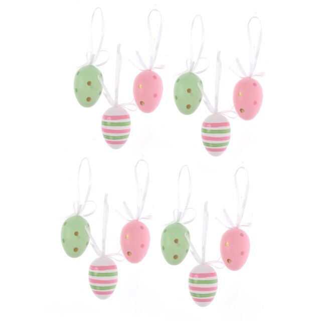 Set 12 oua color, agatatoare, 4 cm