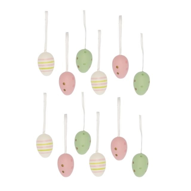 Set 12 oua color, plastic, 4 cm