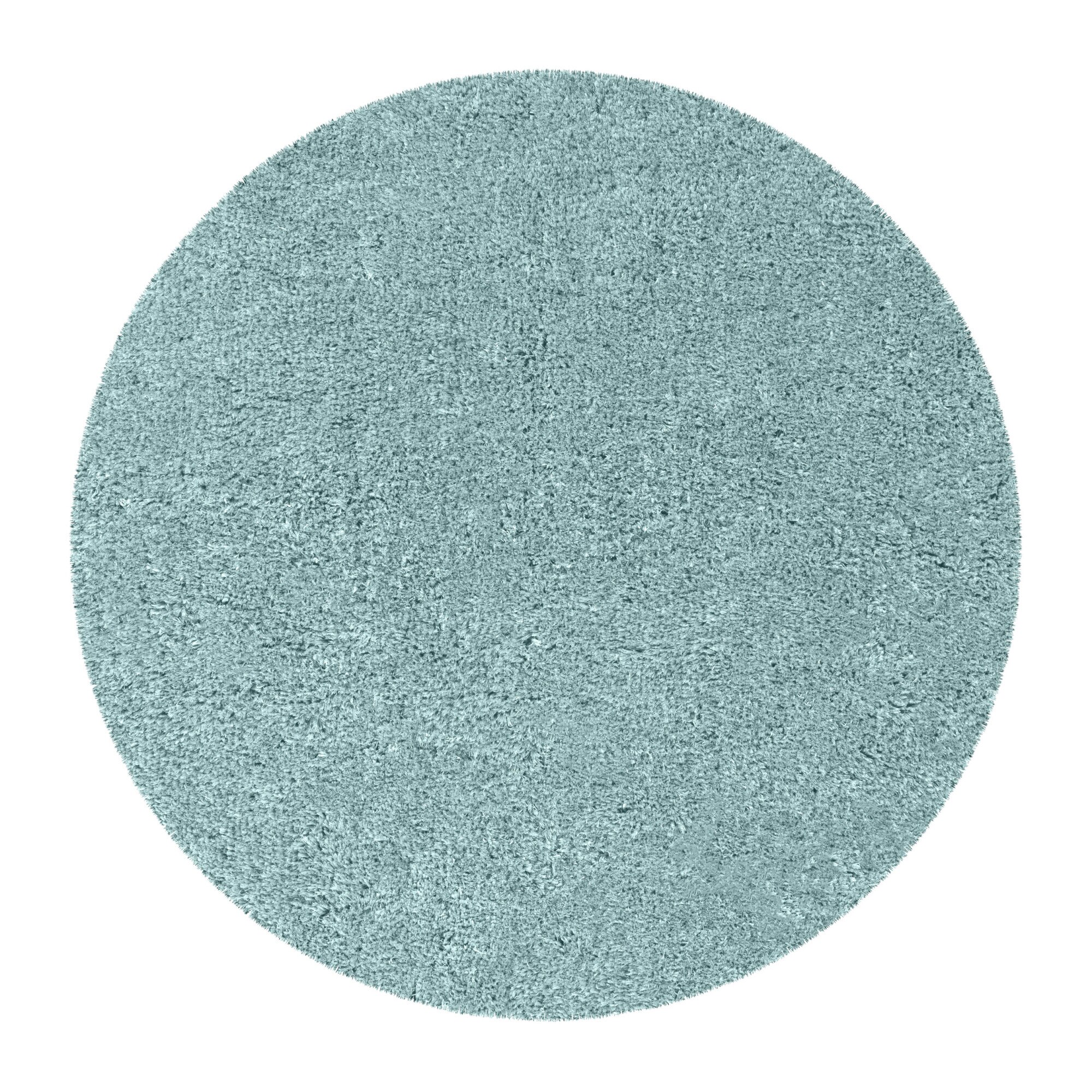 Covor de plus, Family Fabrics, Rotund, 80 cm, Turcoaz