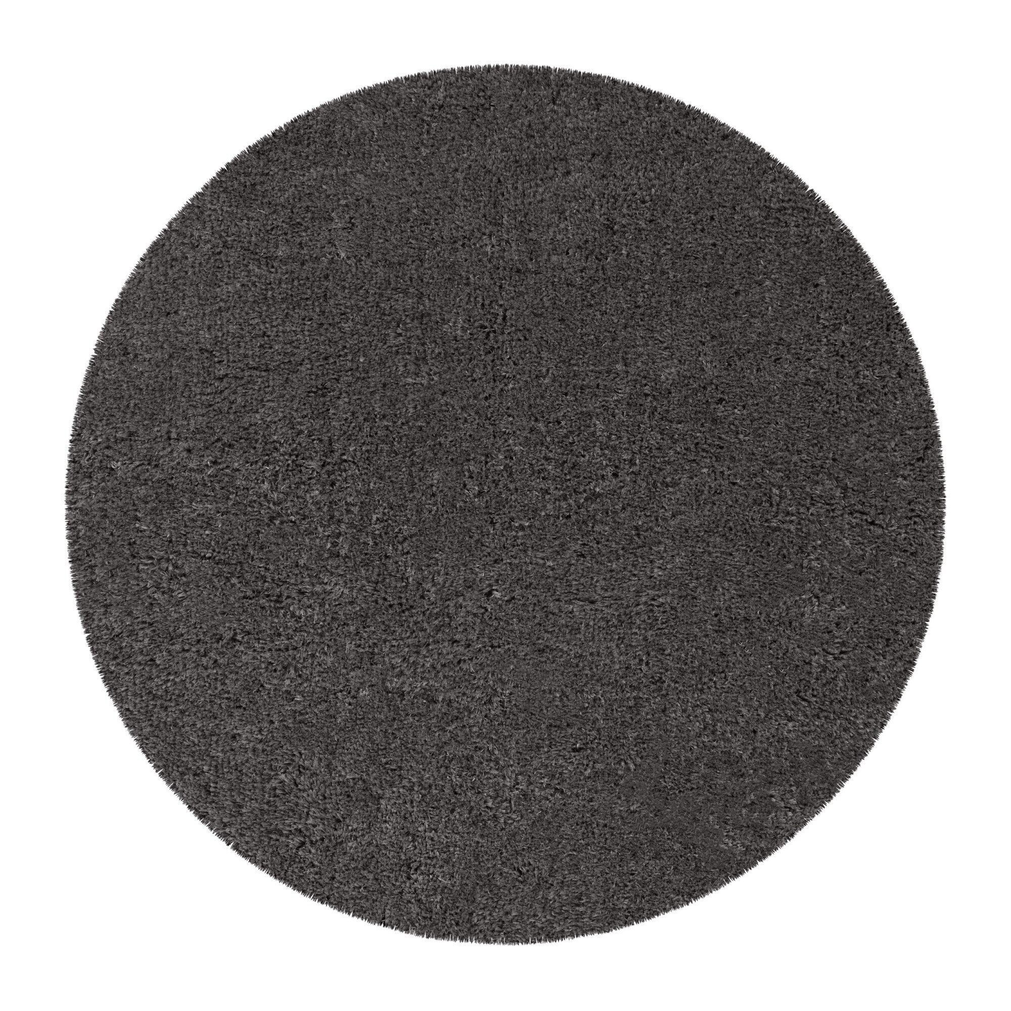 Covor de plus, Family Fabrics, Rotund, 120 cm, Negru