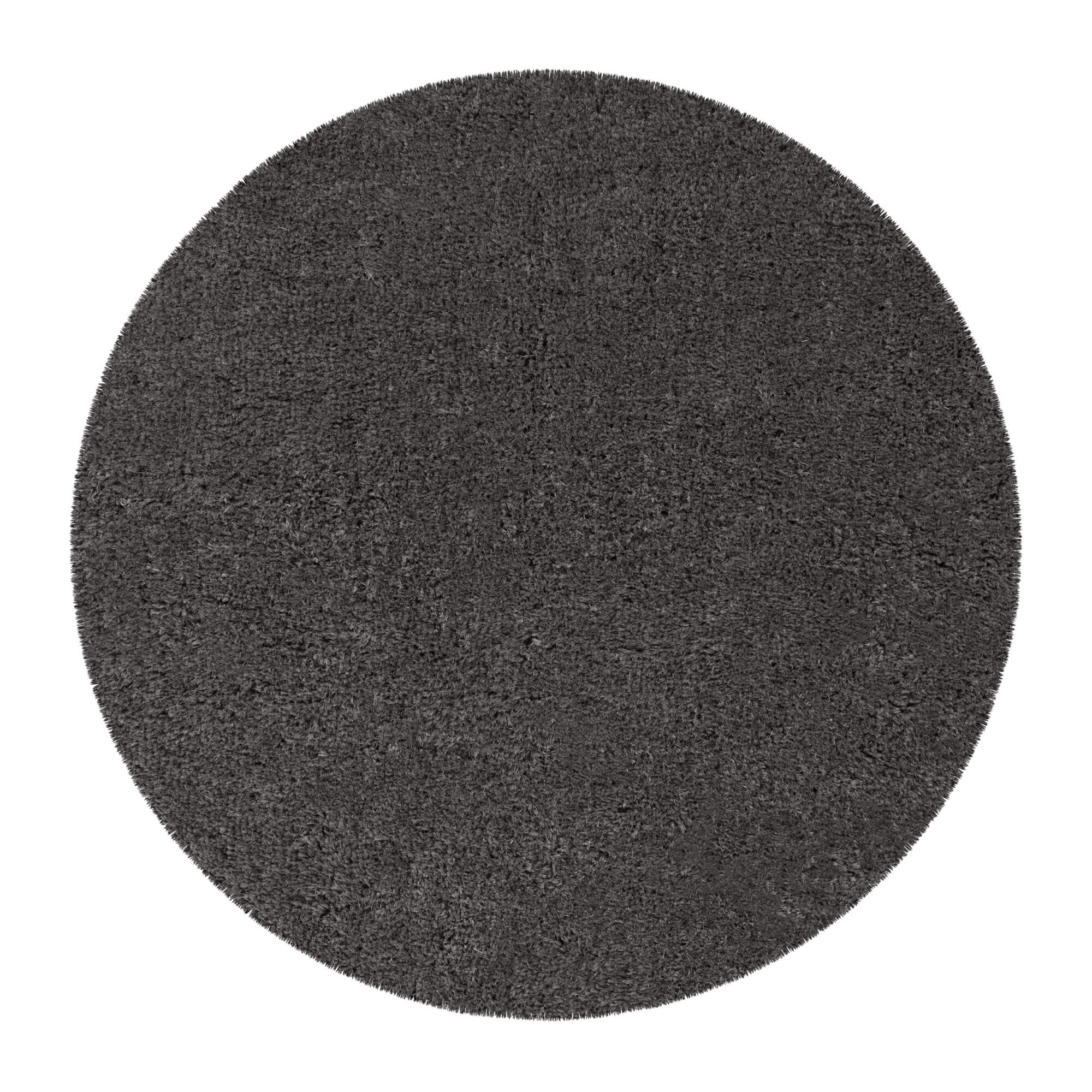 Covor de plus, Family Fabrics, Rotund, 80 cm, Negru