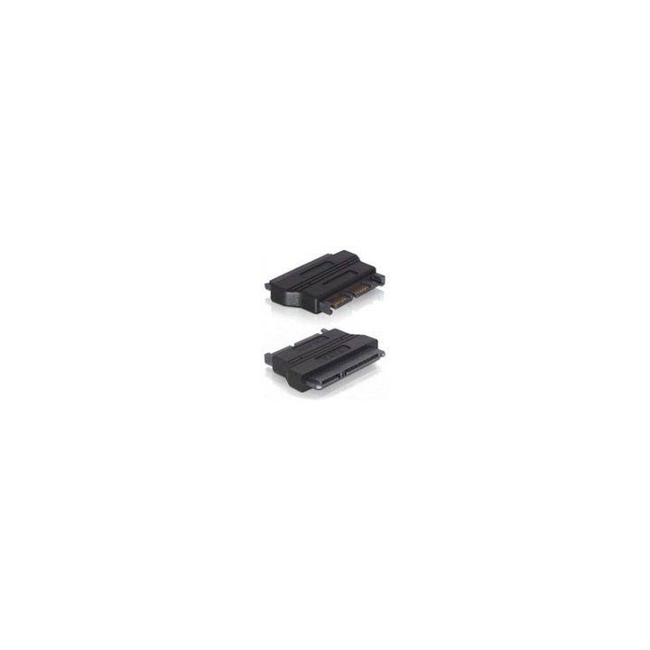 Adaptor SATA, Delock, 22-pini mama / Slim SATA 13-pini mama, Negru