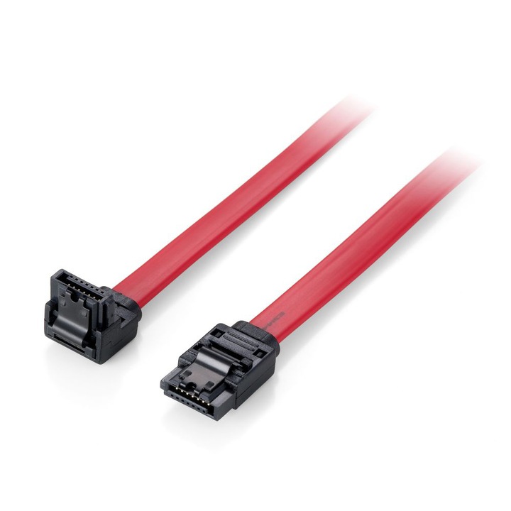 Cablu de date Equip 111902 SATA III, 0,5 m, forma L, rosu