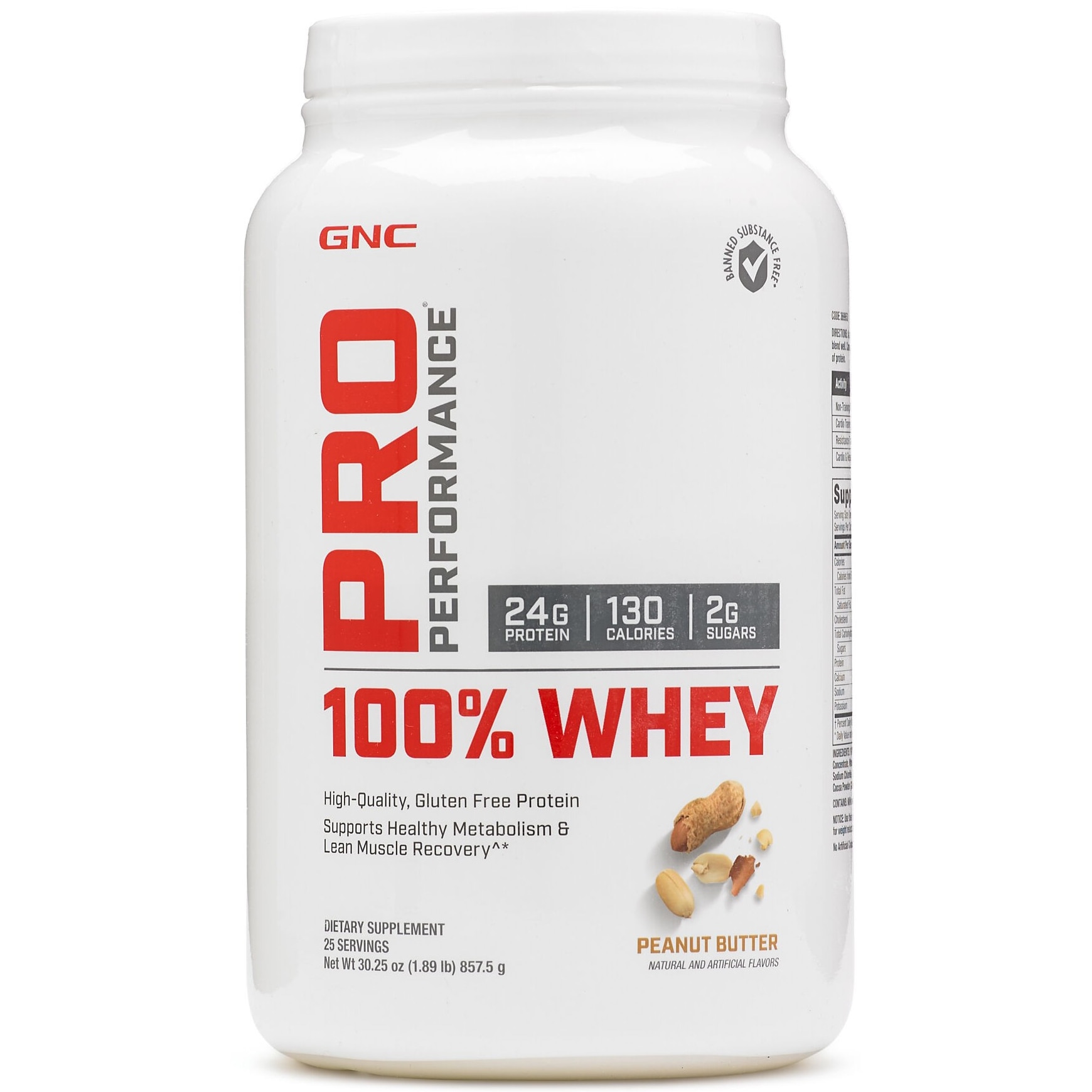 GNC Pro Performance® 100% Proteina din Zer cu Aroma de Unt de Arahide, 857.5 g
