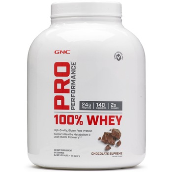 GNC Pro Performance® 100% Whey, Proteina din Zer, cu Aroma de Ciocolata, 2272 g GNC Pro Performance® 100% Whey, Proteina din Zer, cu Aroma de Ciocolata, 2272 g