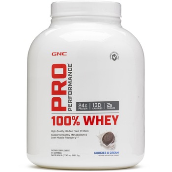 GNC Pro Performance® 100% Whey, Proteina din Zer, cu Aroma de Biscuiti si Crema, 2195.2g GNC Pro Performance® 100% Whey, Proteina din Zer, cu Aroma de Biscuiti si Crema, 2195.2g