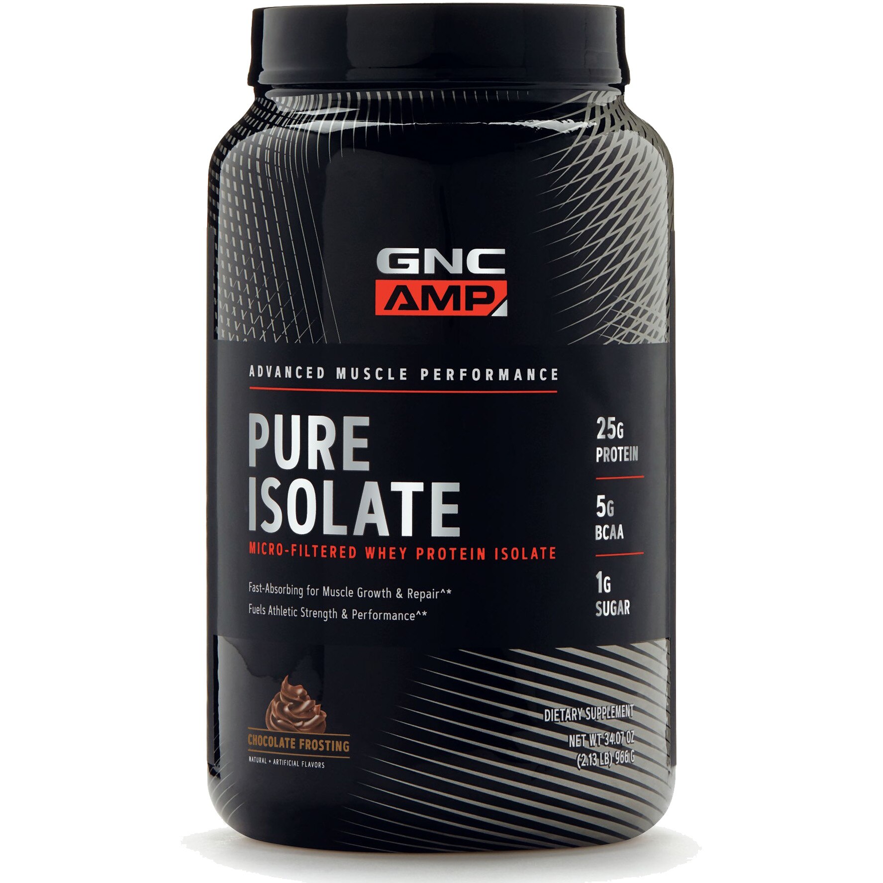 GNC AMP Pure Isolate, Proteina Izolata din Zer, cu Aroma de Ciocolata Glazurata, 966 g