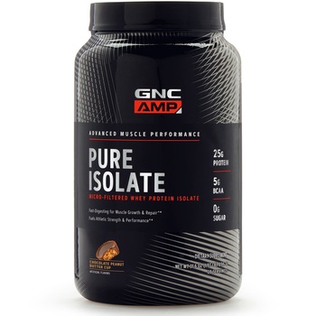 GNC AMP Pure Isolate, Proteina Izolata din Zer, cu Aroma de Ciocolata si Unt de Arahide, 896 g GNC AMP Pure Isolate, Proteina Izolata din Zer, cu Aroma de Ciocolata si Unt de Arahide, 896 g
