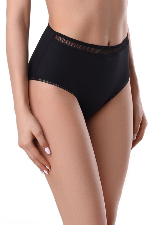 Chiloti dama din poliamida cu talie inalta, model clasic, Conte Elegant RP 2064, Negru