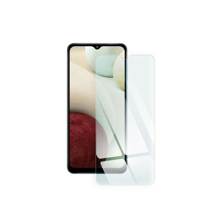Folie Sticla Securizata Bluestar Dreapta Compatibila Cu Samsung Galaxy A12, Duritate 9h, Transparenta