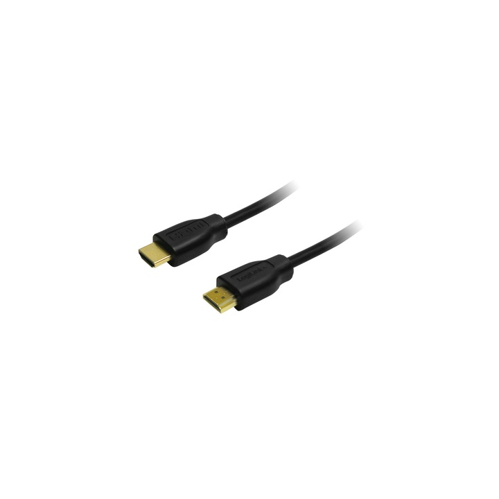 Кабел LogiLink, HDMI 1.4, 2x HDMI мъжки, 2 м, Черен