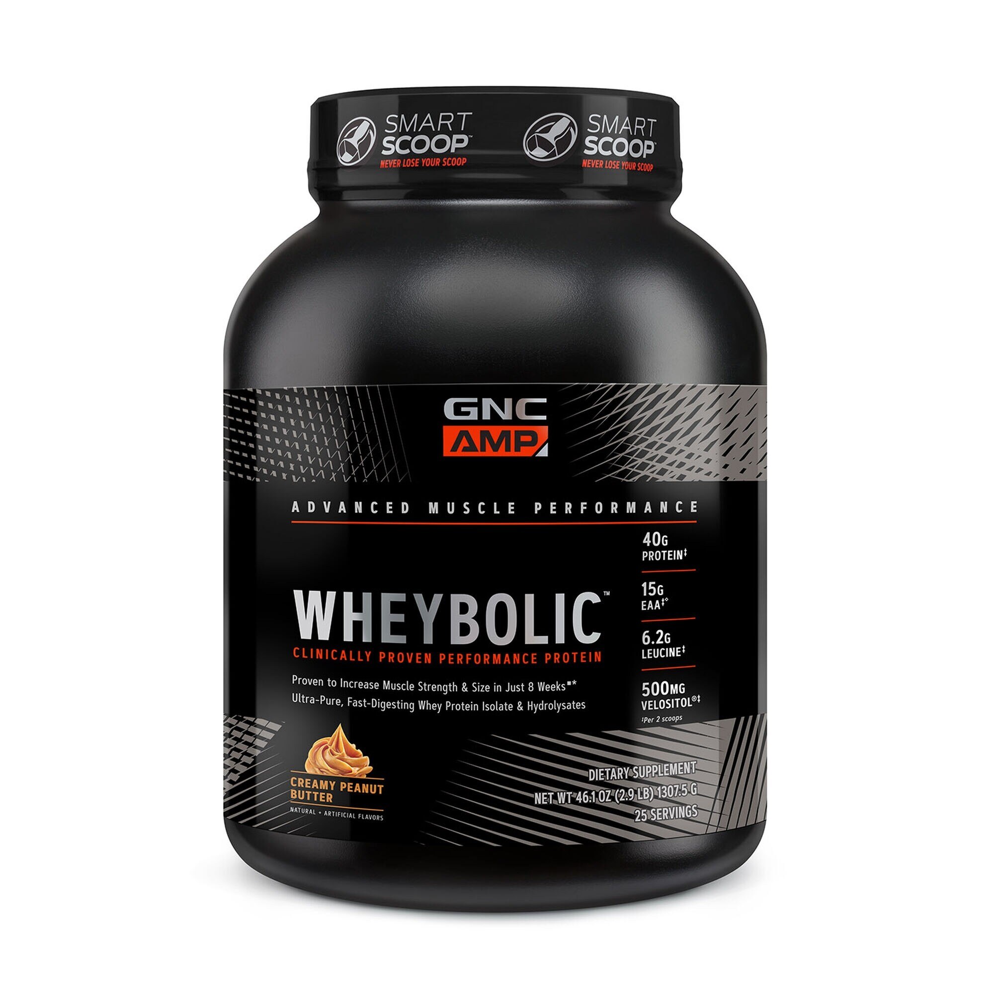GNC AMP Wheybolic™, Proteina din Zer, cu Aroma de Unt de Arahide, 1307.5 g