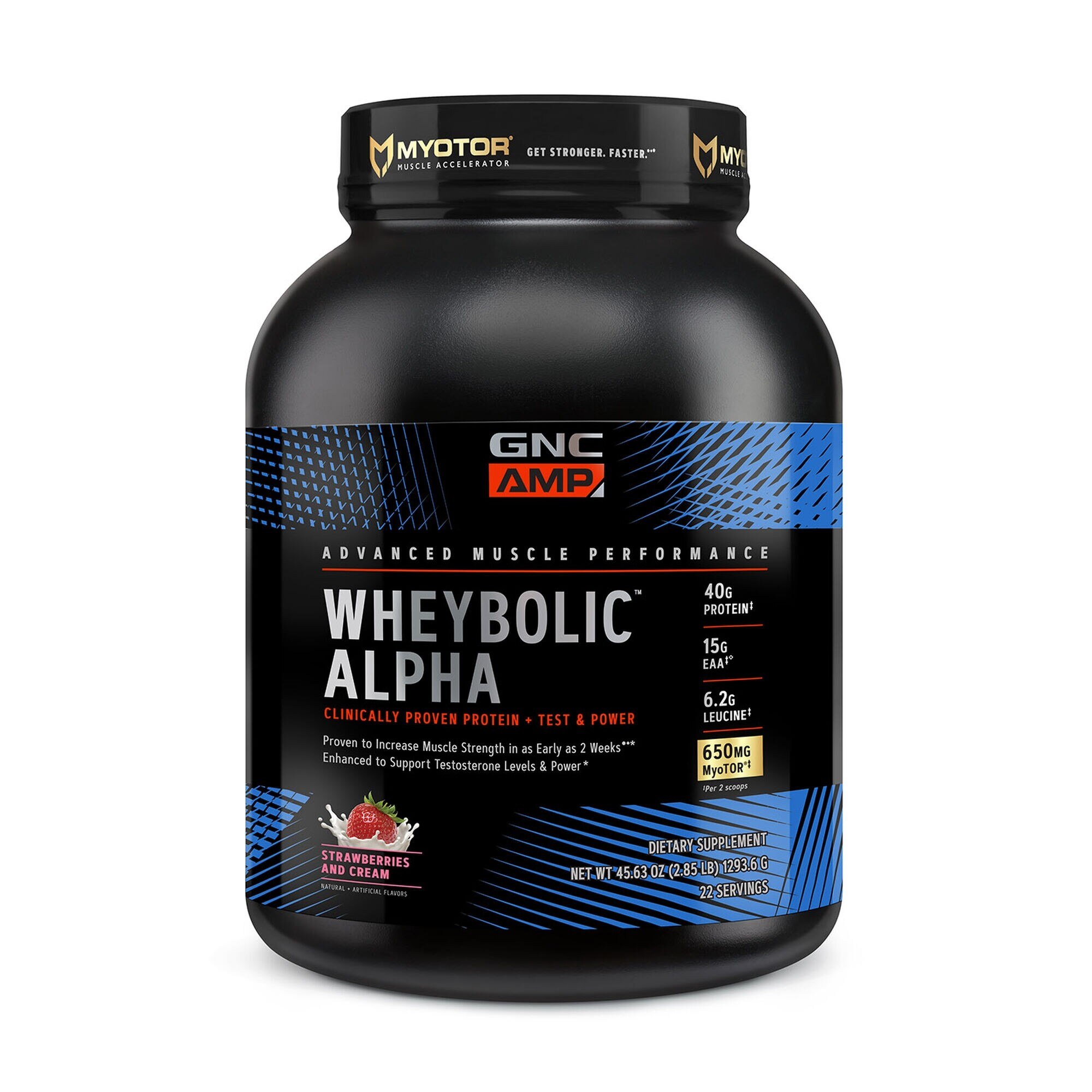 GNC AMP Wheybolic™ Alpha, Proteina din Zer, cu Aroma de Capsuni si Frisca, 1293.6 g