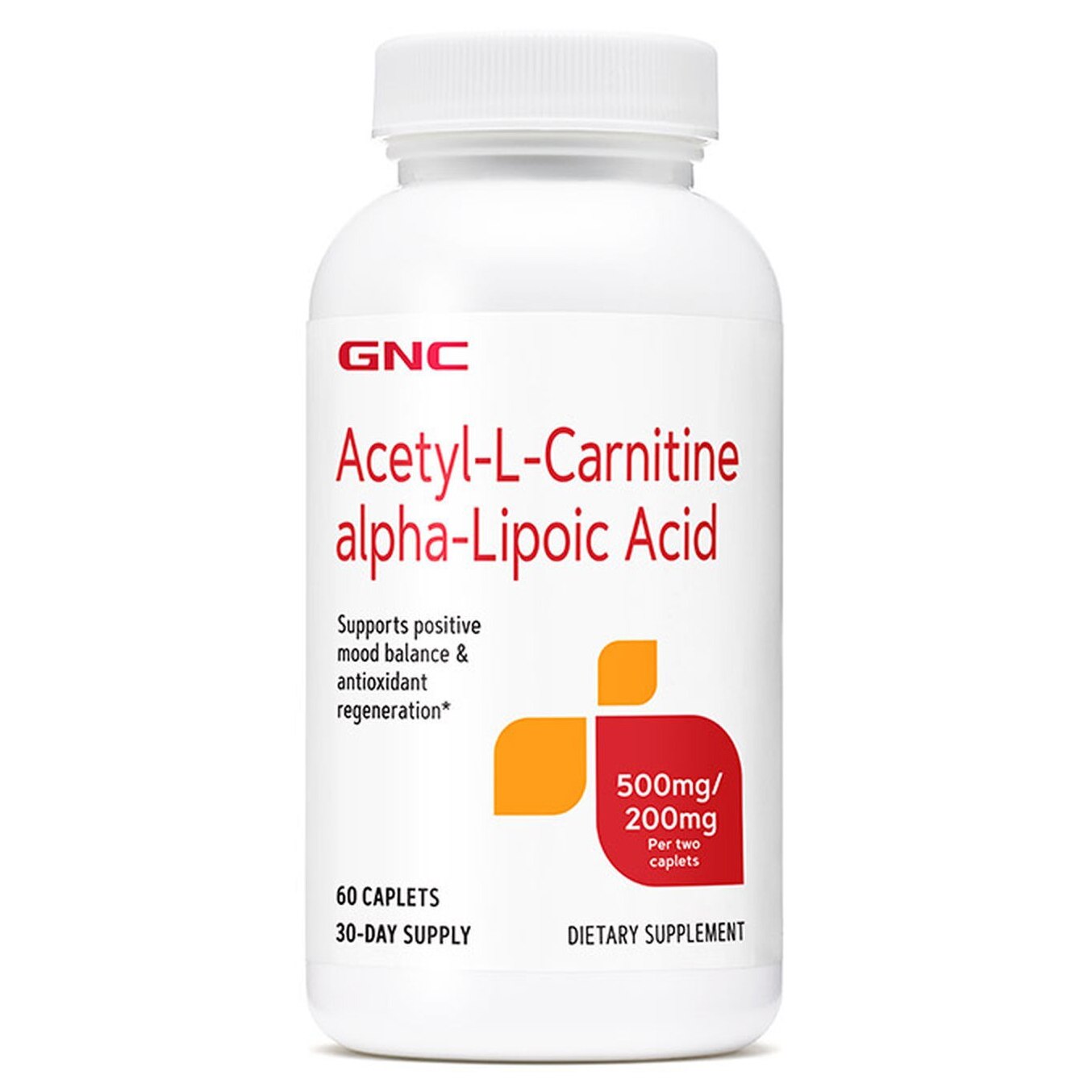 GNC AcetylLCarnitine alphaLipoic Acid, ALA Acetil LCarnitina 500 mg