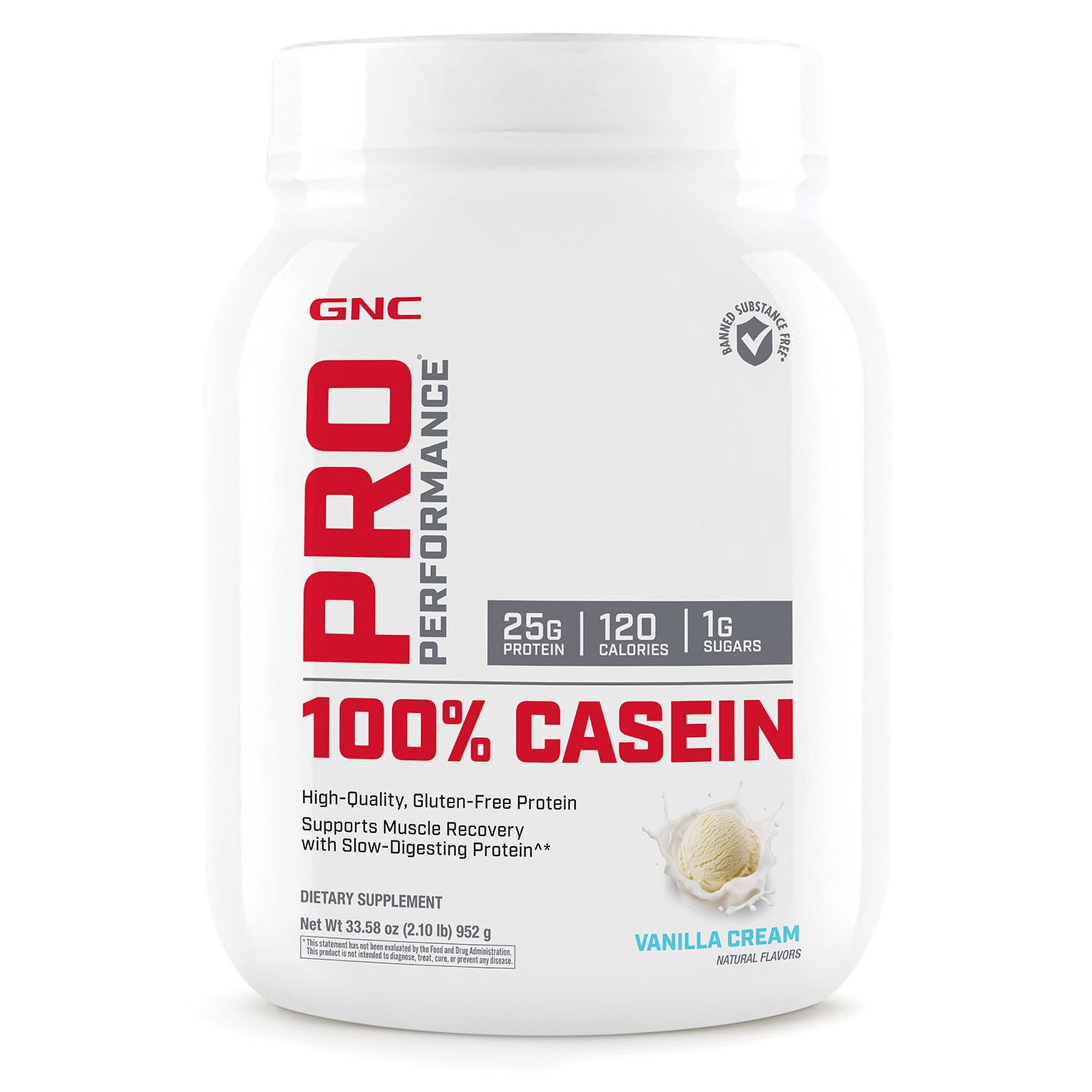 GNC Pro Performance® 100% Casein, Cazeina, cu Aroma de Vanilie, 952 g
