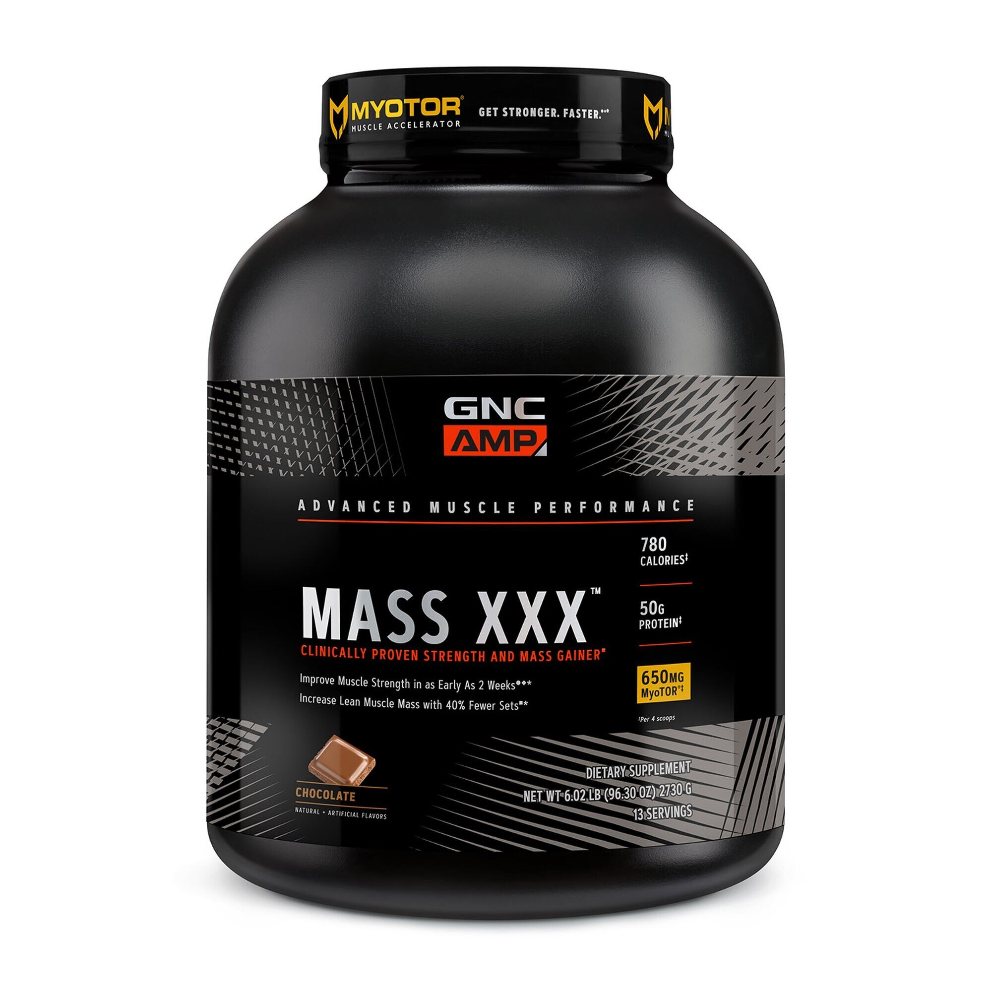 GNC AMP Mass XXX™, Gainer Proteic cu Aroma de Ciocolata, 2730 g