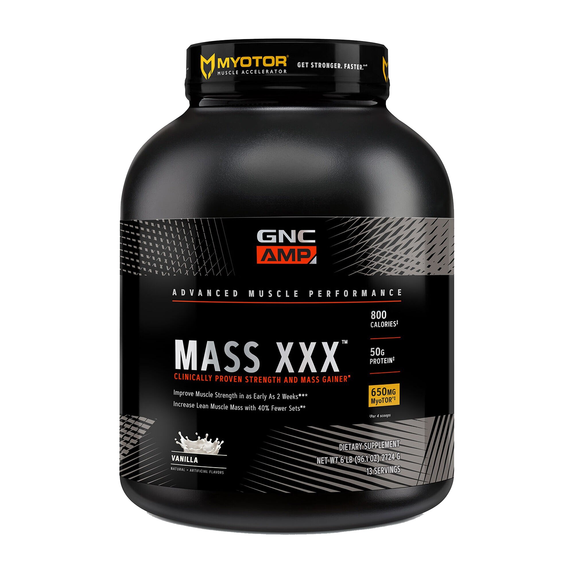 GNC AMP Mass XXX™, Gainer Proteic cu Aroma de Vanilie, 2724 g