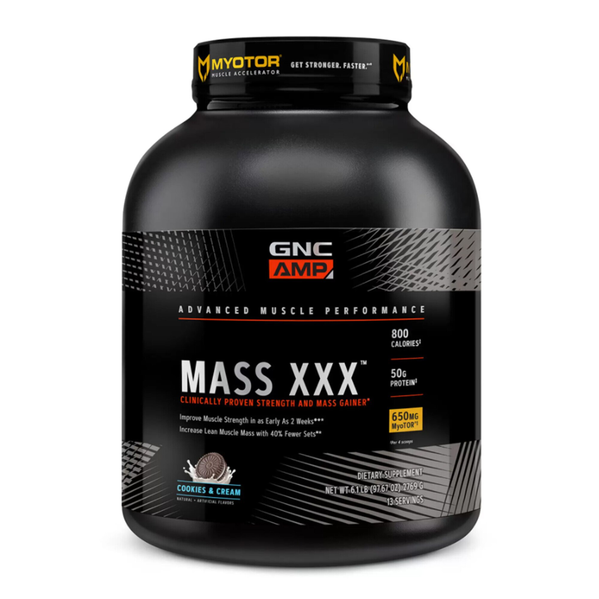GNC AMP Mass XXX™, Gainer Proteic, cu Aroma de Biscuiti si Frisca, 2769 g