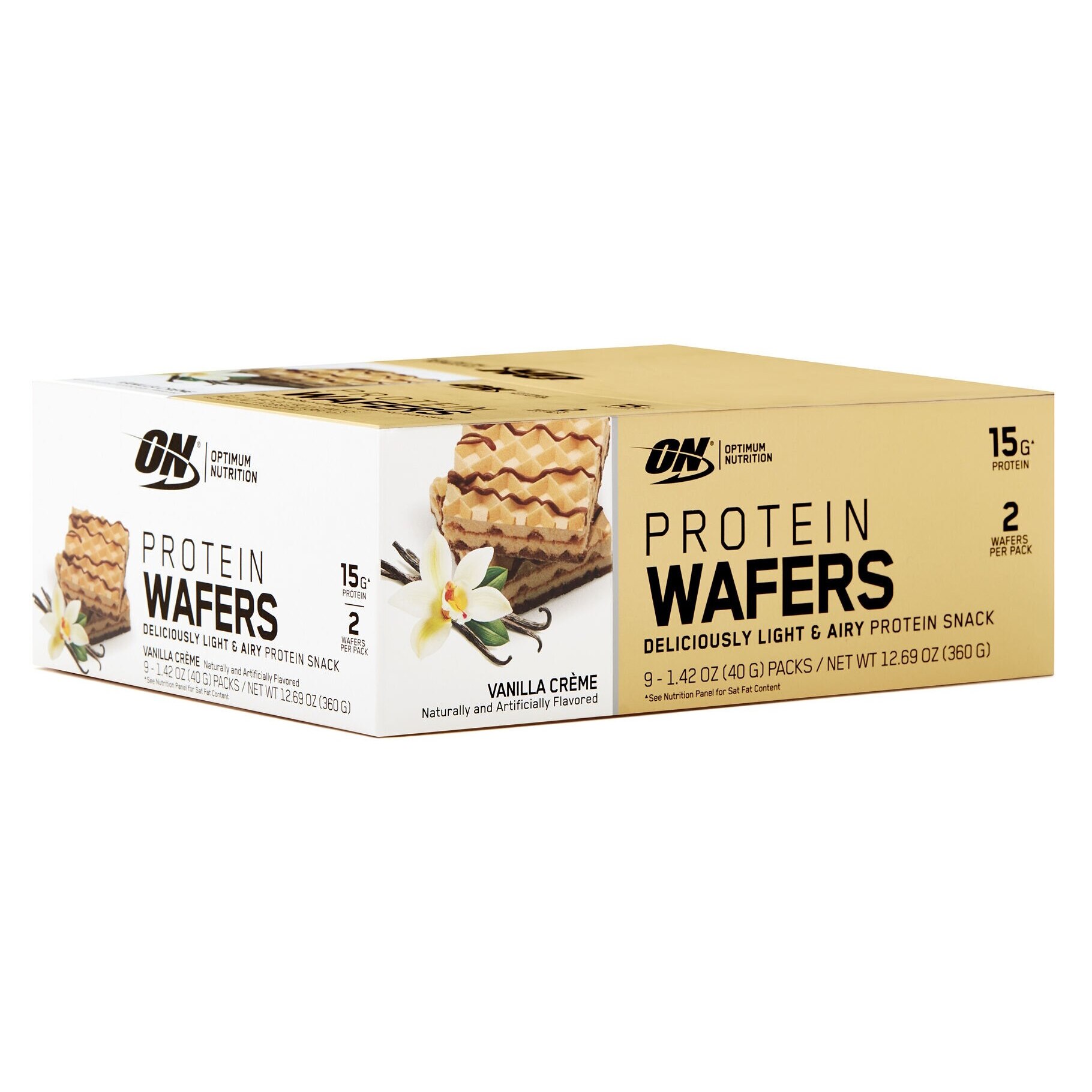 Napolitane Proteice Optimum Nutrition, aroma de crema de vanilie, 9 napolitane x 40 g