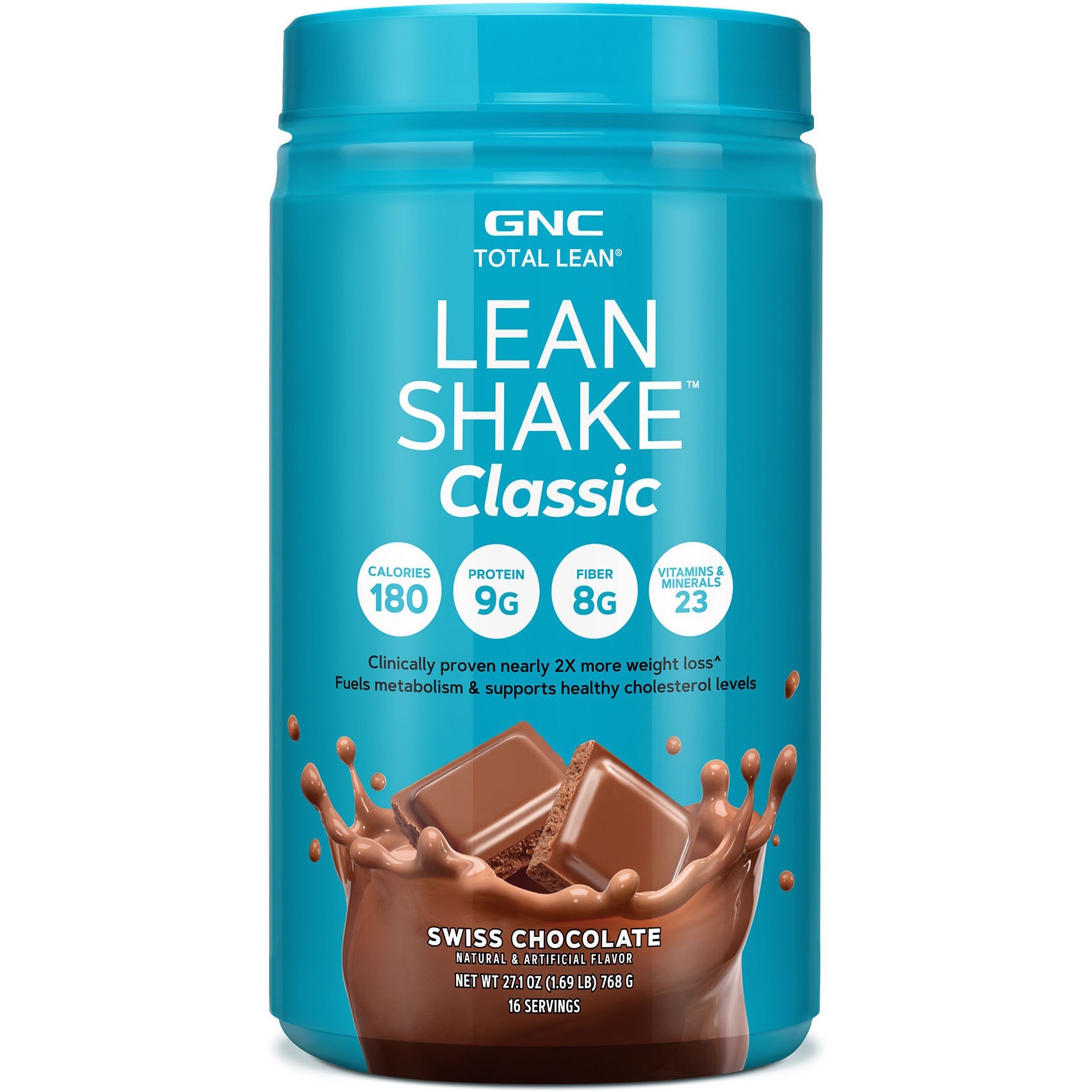 GNC Total Lean® Lean Shake™ Classic, Shake Proteic, cu Aroma de Ciocolata Elvetiana, 768 g