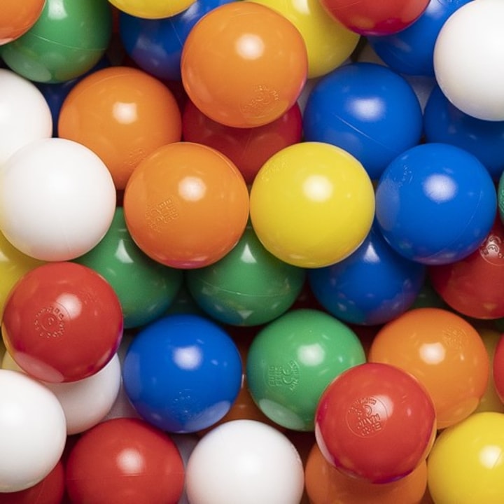 Euro-Matic műanyag játéklabdák, 7,5 cm, 250 db, 6 színű mix