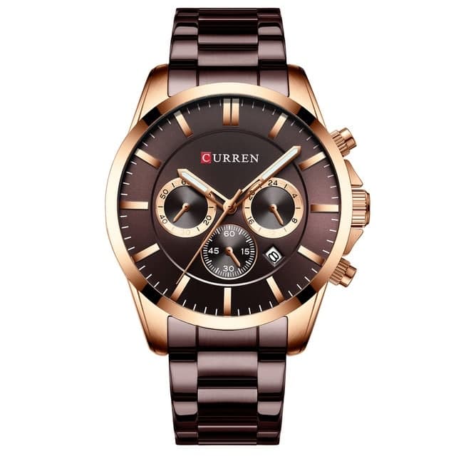 Ceas barbatesc Curren, Indici luminosi, Afisare ora, Afisare data, Casual, Business, Analog, Quartz, Cofee