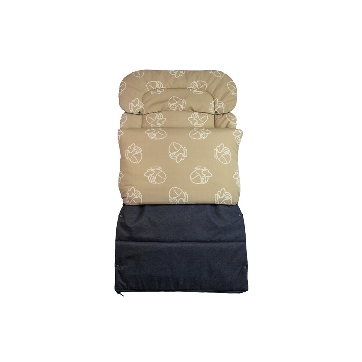 Чувалче за количка БебеТех, Деним, Бежово