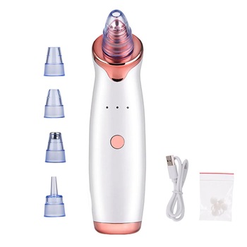 Aparat electric pentru scos puncte negre, Horigen™ DL081, acnee, 3 nivele de intensitate, 5 capete, vaccum puternic, curatare ten, acumulator, alb Aparat electric pentru scos puncte negre, Horigen™ DL081, acnee, 3 nivele de intensitate, 5 capete, vaccum puternic, curatare ten, acumulator, alb