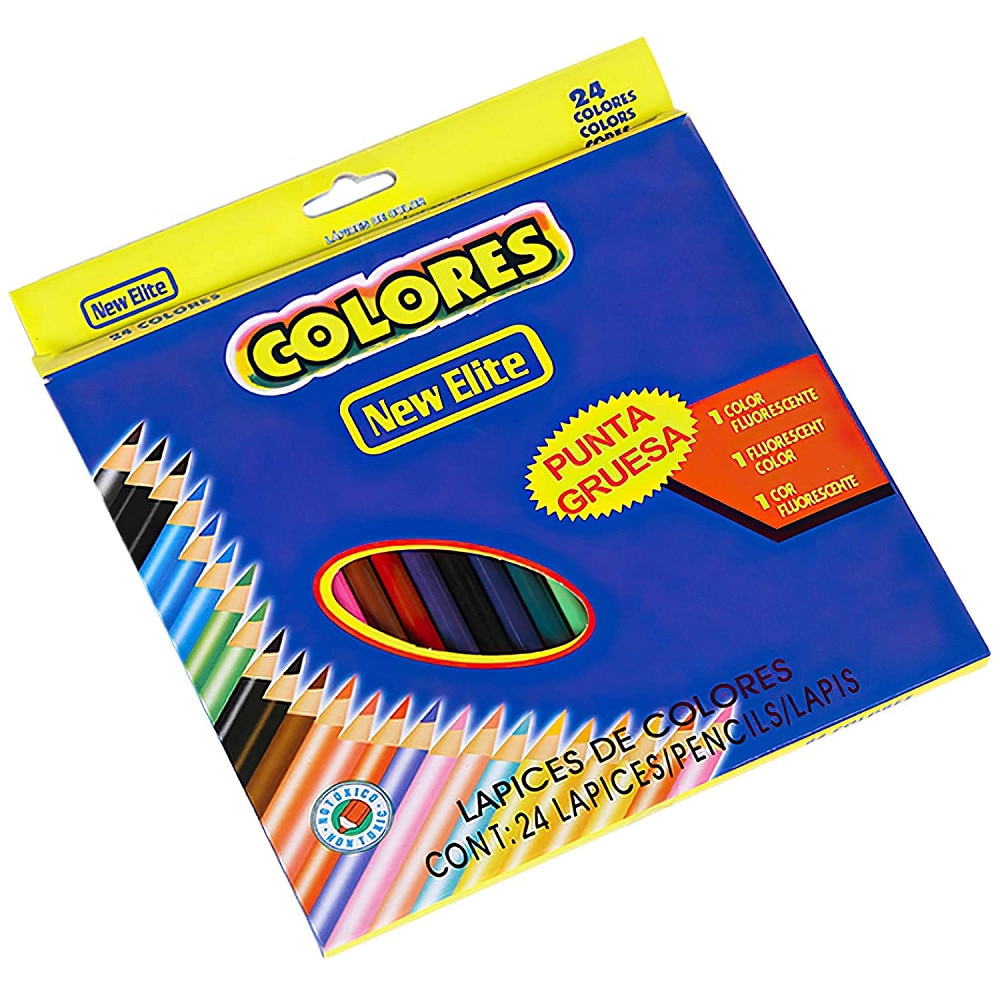 Set 24 creioane colorate Colores New Elite