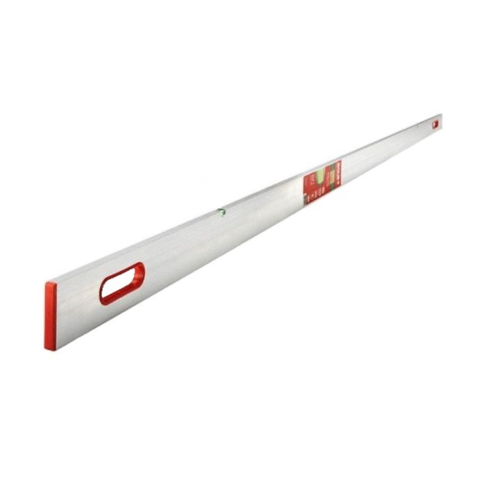Dreptar aluminiu cu 2 manere din plastic si 2 bule tip BMI-689250RS, lungime 2,5m, sectiune 100x18mm