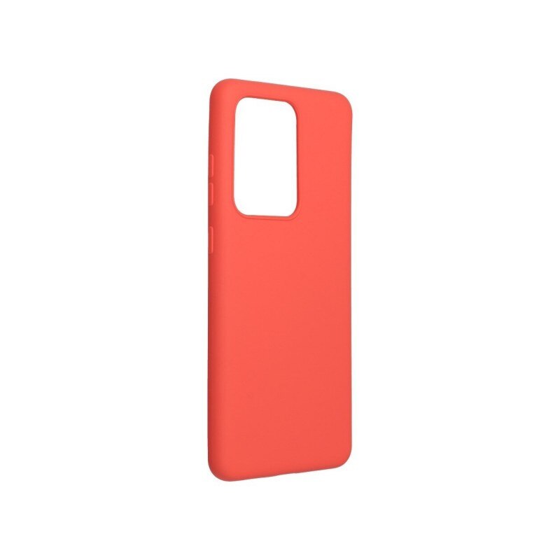 Husa Spate Forcell Silicone Pentru Samsung Galaxy S20 Ultra, Alcantara La Interior - Roz