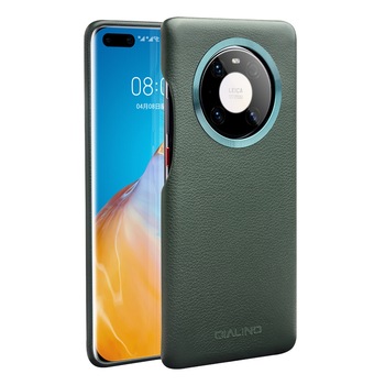 Husa pentru Huawei Mate 40 Pro - Qialino Classic, slim din piele naturala de vitel, tip back cover, culoare Verde Husa pentru Huawei Mate 40 Pro - Qialino Classic, slim din piele naturala de vitel, tip back cover, culoare Verde