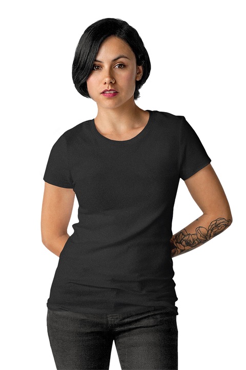 Smart Wear Póló, Comfort modell, 100% organikus pamut, hipoallergén, minősített, női, Fekete
