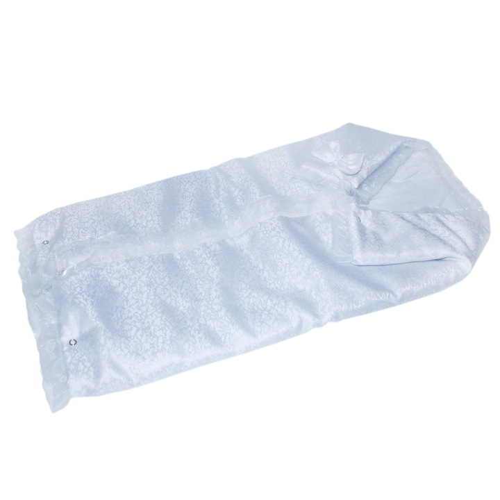 Port bebe alb cu imprimeu si dantela, 70x70 cm, REC1195