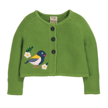 Cardigan tricotat, pasarele de campie, bumbac organic, verde, fete Cardigan tricotat, pasarele de campie, bumbac organic, verde, fete