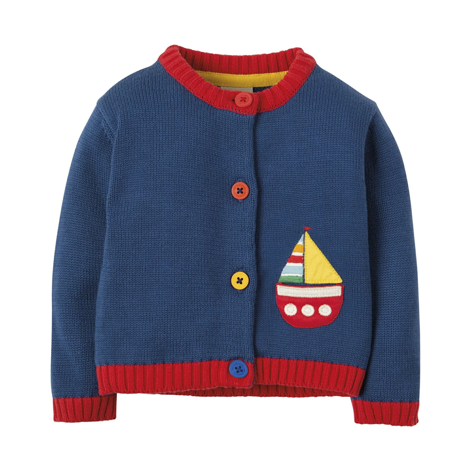Cardigan zile fericite, cu barcuta, bumbac organic, multicolor, copii