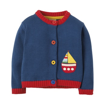 Cardigan zile fericite, cu barcuta, bumbac organic, multicolor, copii Cardigan zile fericite, cu barcuta, bumbac organic, multicolor, copii