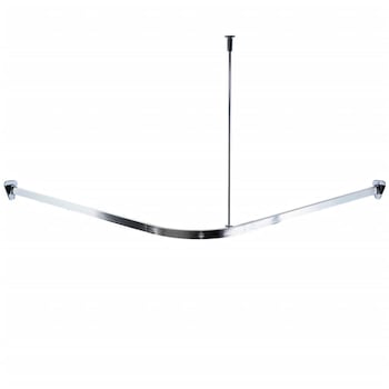 Bara pentru perdea de dus de colt cu carlige, RIDDER, Aluminiu, 160 x 70 cm, Argintiu Bara pentru perdea de dus de colt cu carlige, RIDDER, Aluminiu, 160 x 70 cm, Argintiu