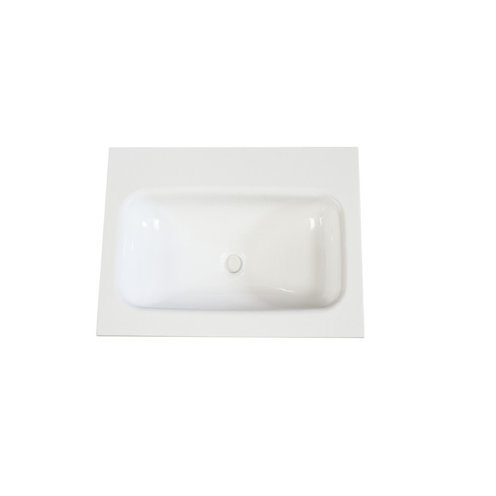 Lavoar compozit pentru mobilier baie 705 X 515 X 12 V.CX 510 X 310 X 125 mm, Kompotech, Alb lucios/mat