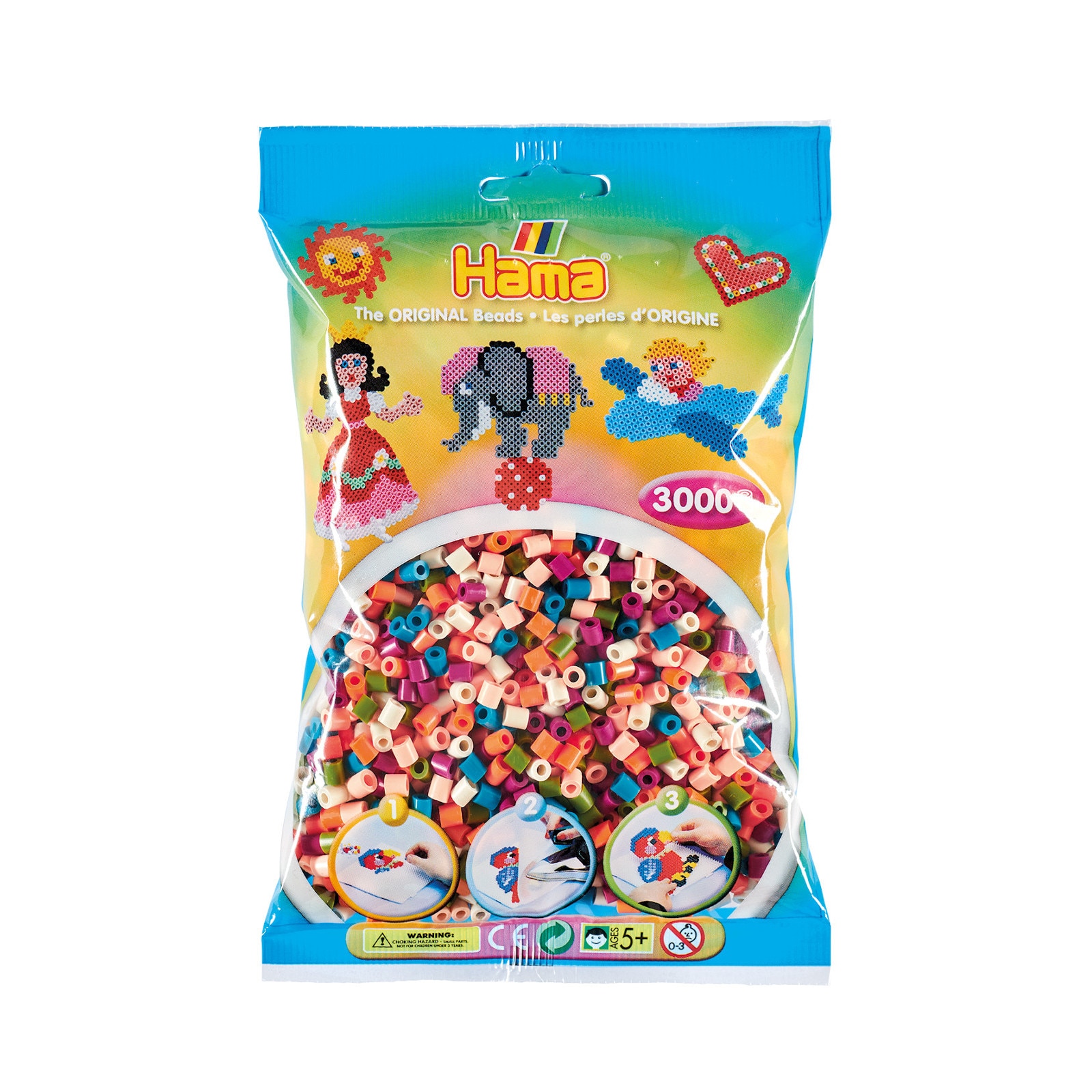 Margele de calcat HAMA MIDI Mix 6 culori de Toamna 3000 buc in pungulita