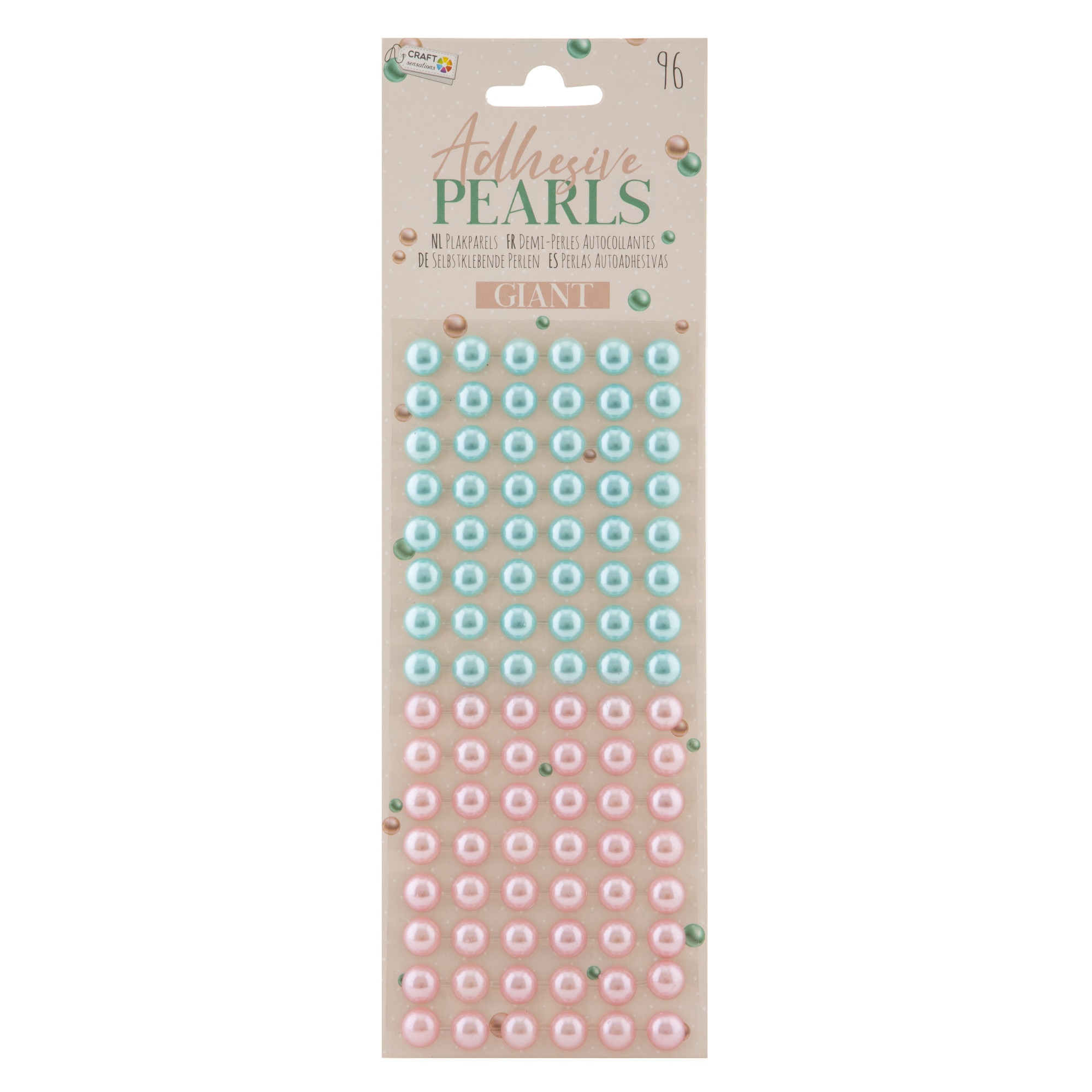Set 96 perle adezive roz si turcoaz, Craft Sensations