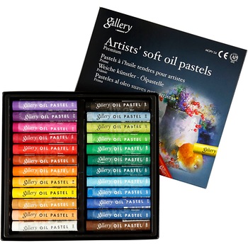 Set 24 de creioane ulei pastel Gallery Oil Chalk Premium, 7 cm x 10 mm, Culori asortate Set 24 de creioane ulei pastel Gallery Oil Chalk Premium, 7 cm x 10 mm, Culori asortate