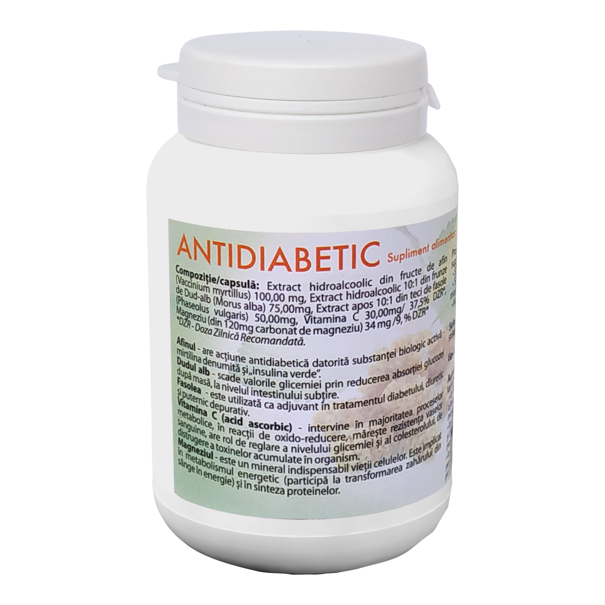 Antidiabetic, adjuvant in tratamentul diabetului, Farmacom, 50 capsule