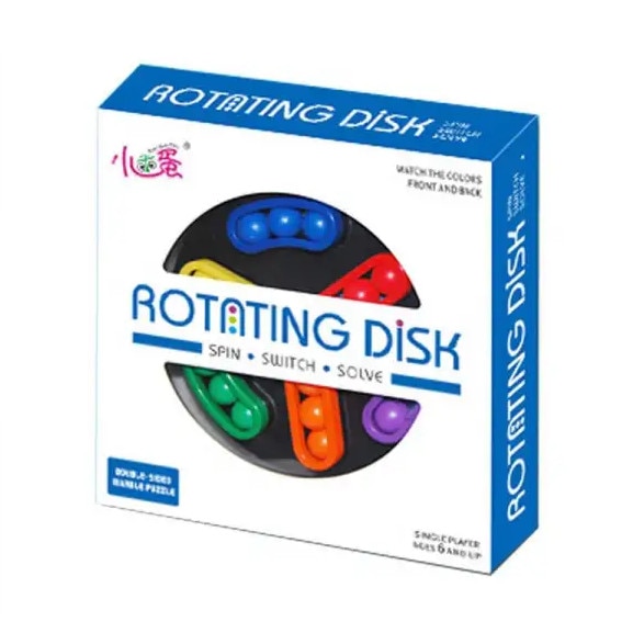 Joc Puzzle Disc rotativ cu potrivire culori si bile