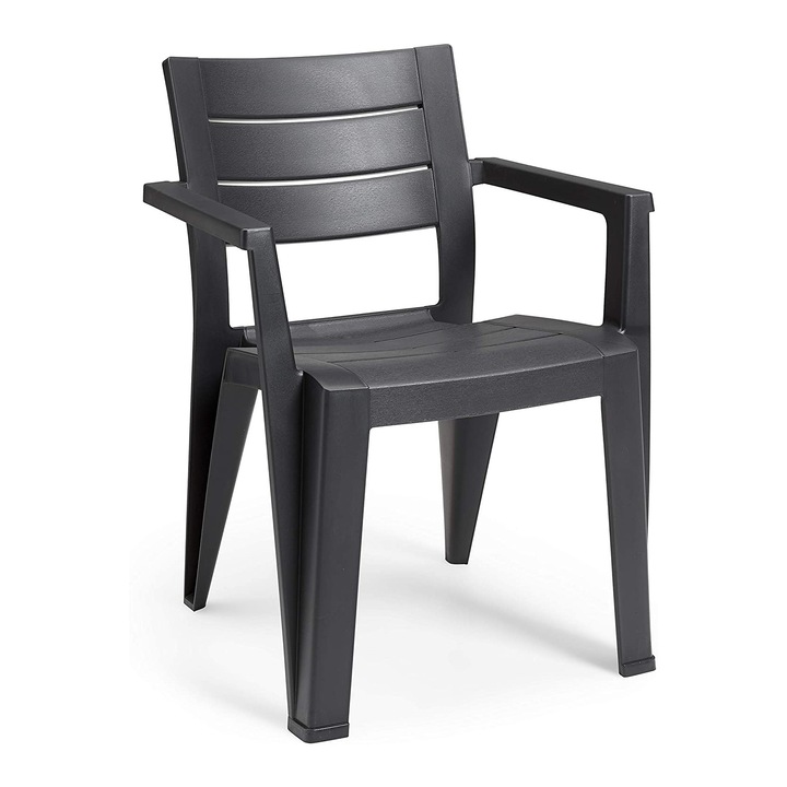 Градински стол, изработен от пластмаса, Графит