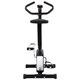 Bicicleta de fitness cu centura de rezistenta, vidaXL, Metal, 64 x 41 x 104 cm, Negru