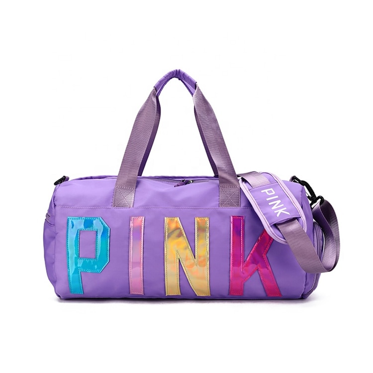 Geanta sport pentru sala PINK, impermeabila, Violet